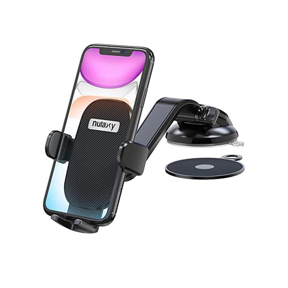 Nulaxy Phone Holder for Car, No Obstruction View Dashboard Windshield Car Phone Mount Strong Suction with Extra Gel Pad for iPhone 11 Pro Max/11/XS Max, Galaxy S10, Google Pixel 3 B081V8SC1W