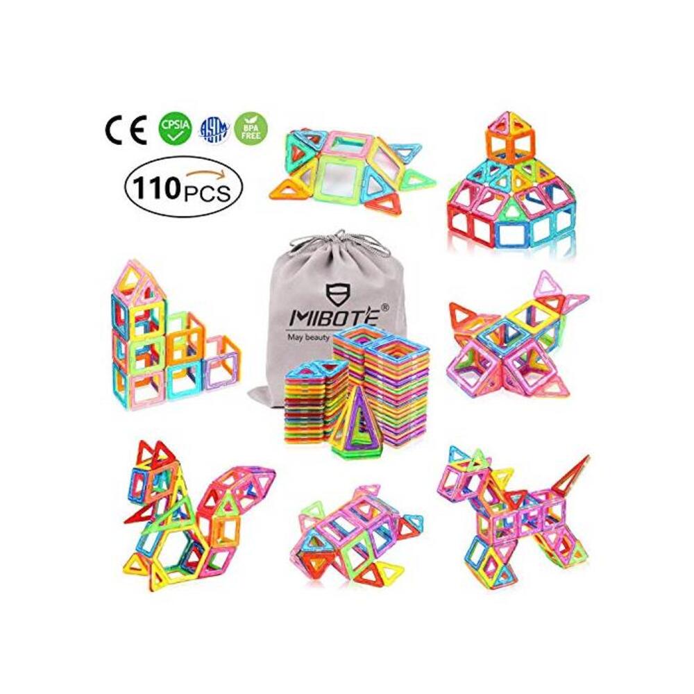 MIBOTE (110 PCS) Magnetic Building Blocks Educational Stacking Blocks Toddler Toys for Preschool Boys Girls Educational and Creative Imagination Development for Christmas B0784BQ6PN