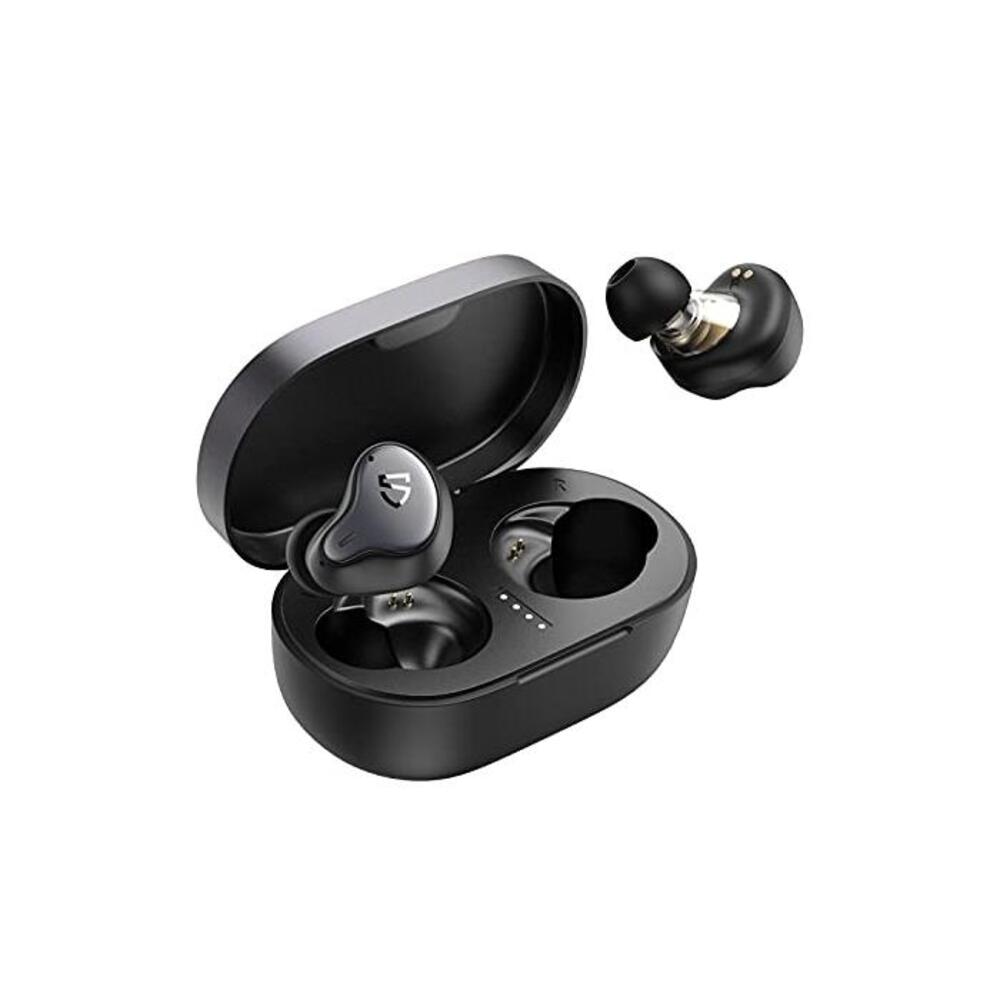 SoundPEATS H1 Wireless Earbuds Bluetooth 5.2, AptX Adaptive Deep Bass Ear Buds with 4 Microphones for Clear Calls, 40H USB C/Wireless Charging Earphone, Game Mode, IPX5 Waterproof B093T4756L