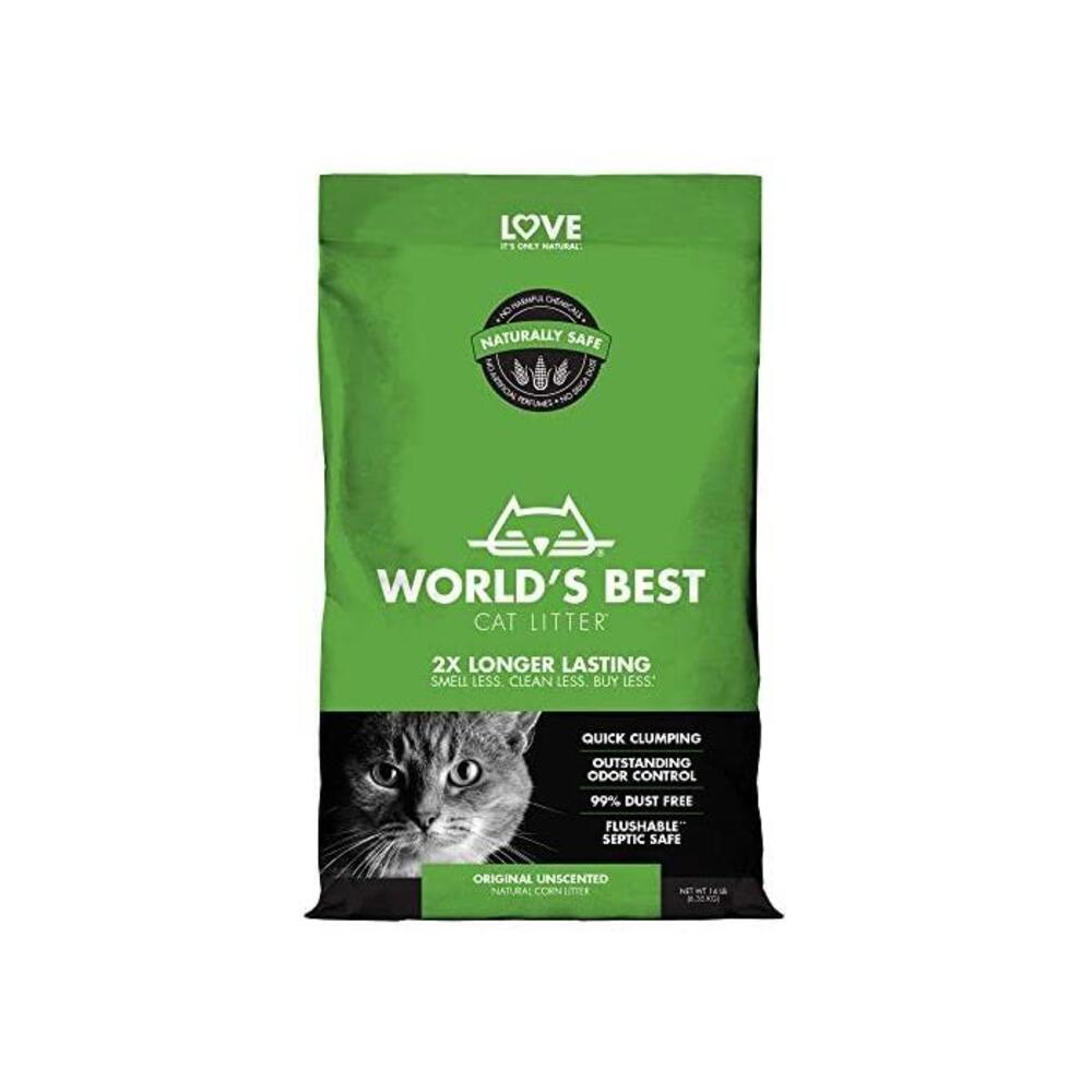 Worlds Best Cat Litter 6.35kg Green Clumping Unscented B00A17TVHK