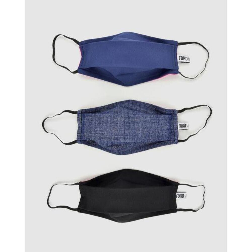 Ford Millinery 3 Pack Reusable Fabric Face Masks (Denim) FO476AC39UZW