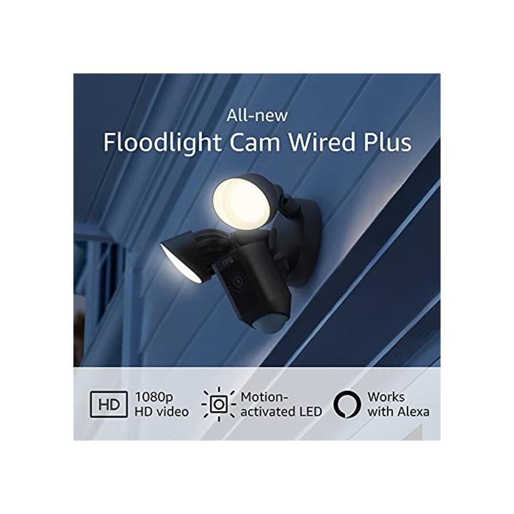 All-new Ring Floodlight Cam Wired Plus with motion-activated 1080p HD video, Black (2021 release) B08F63QFMP