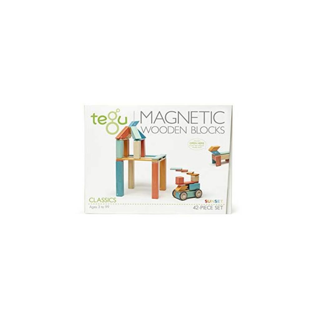 42 Piece Tegu Magnetic Wooden Block Set, Sunset B018KHAKPE