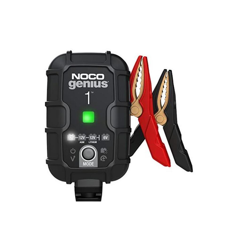 NOCO GENIUS1AU, 1-Amp Fully-Automatic Smart Charger, 6V and 12V Battery Charger, Battery Maintainer, and Battery Desulfator with Temperature Compensation B08D6WV445