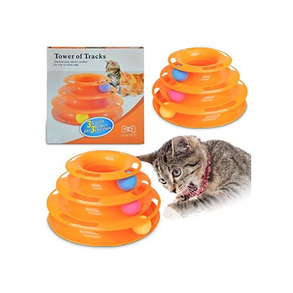 Ozoosh Pets Cat Tracks Cat Toy - Fun Levels of Interactive Play for Cats - Circle Track with Moving Balls Satisfies Kitty’s Hunting, Chasing and Exercising Needs B08TGF16RJ