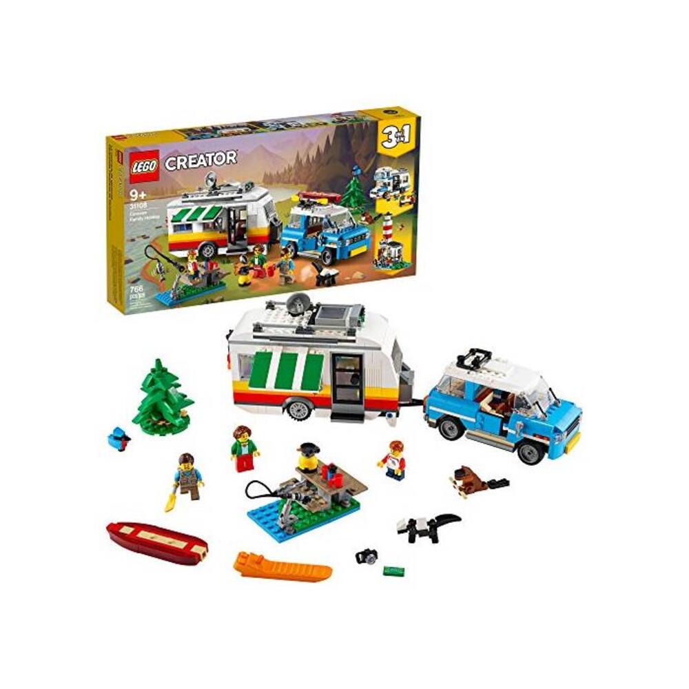LEGO 레고 크리에이터 3in1 Caravan Family 홀리데이 31108 Vacation 토이 빌딩 Kit for Kids Who Love 크레이티브 Play and Camping Adventure Playsets with Cute 애니멀 Figures, New 2020 (766 Piec B08588J14X