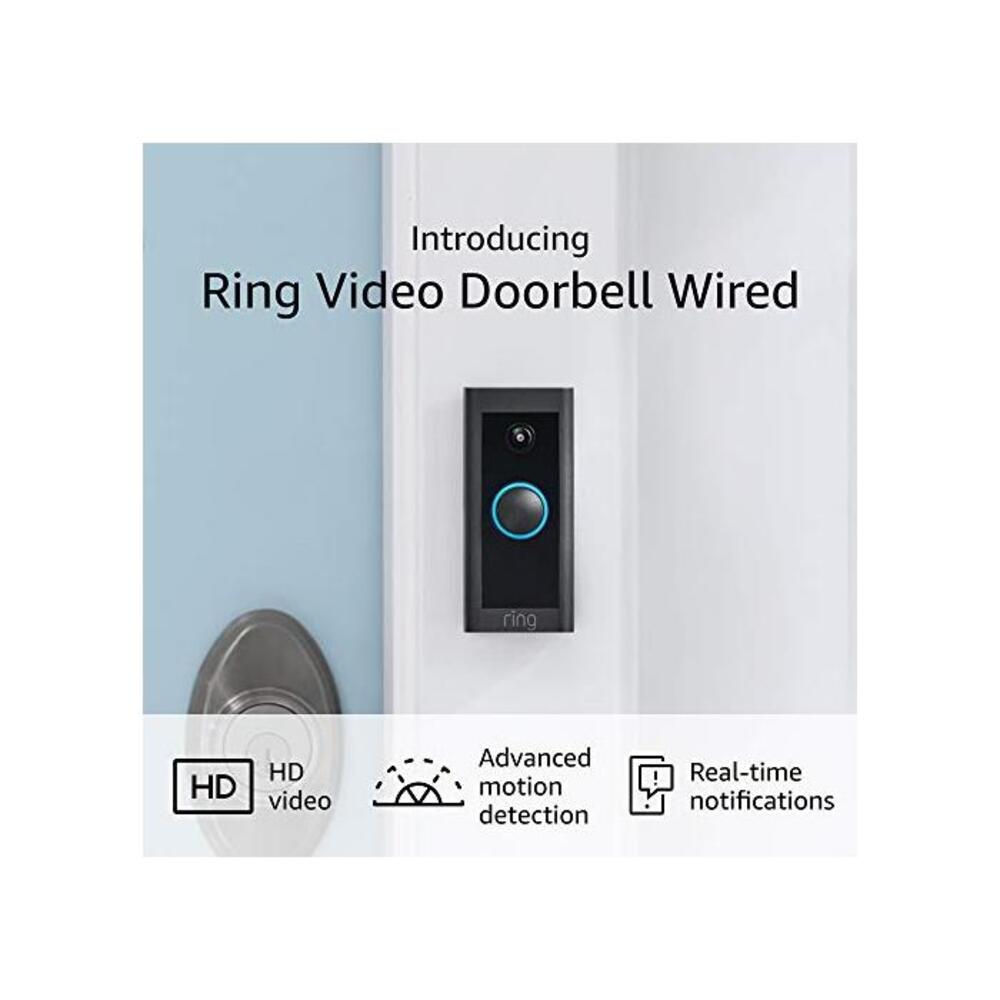 Introducing Ring Video Doorbell Wired with Plug-In Adapter – Convenient, essential features in a slimmed down design (Plug-In or use existing doorbell wiring) - 2021 release B08CK3BZWL