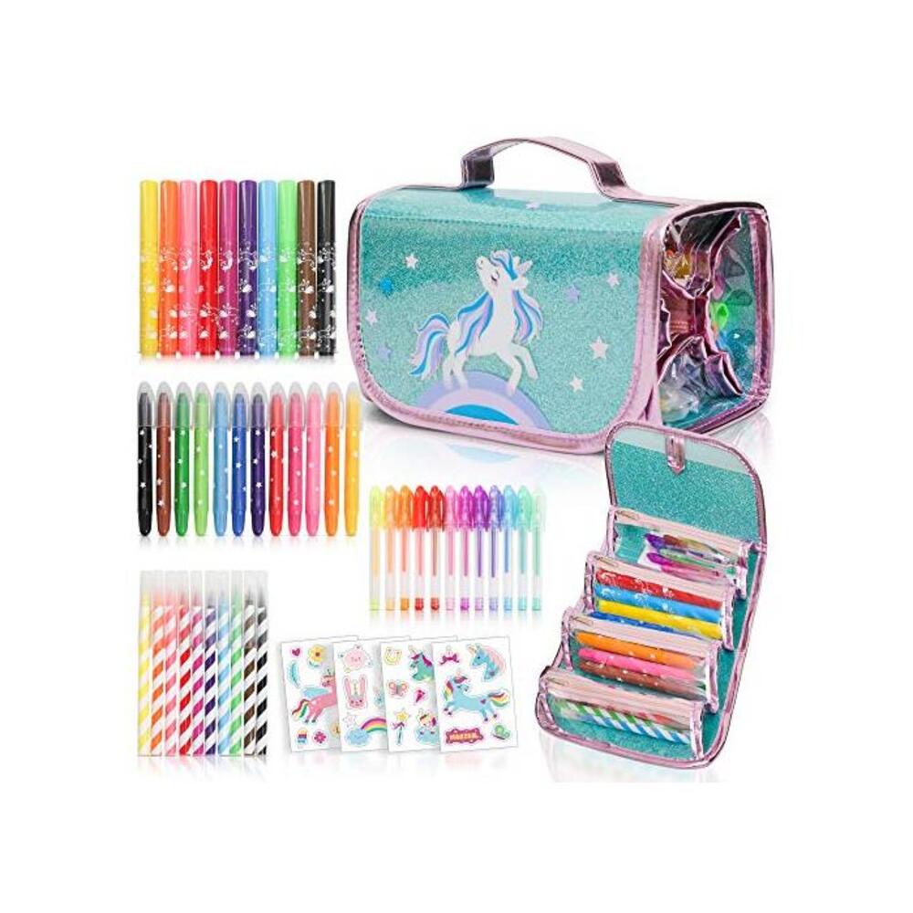 Fruit Scented Markers Set with Unicorn Pencil Case PLUS Augmented Reality Experience - STEM Toys Perfect Unicorn Gifts For Girls or For Art and Craft Colouring B08JTQDZ76