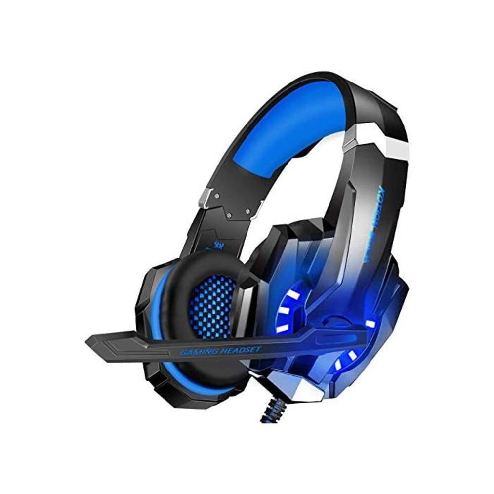 BlueFire 3.5mm Gaming Headset for Playstation 4 PS4 Xbox One Games Tablet Laptop, Over Ear Headphone with Mic and LED Light for Laptop Mac Nintendo Switch Controller (Blue) B016BGLROO
