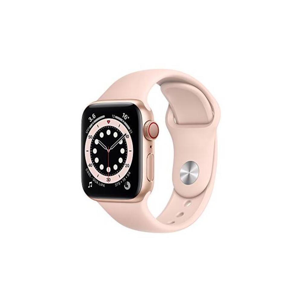 Apple Watch Series 6 (GPS + Cellular, 40mm) - Gold Aluminium Case with Pink Sand Sport Band B08YNXC66K
