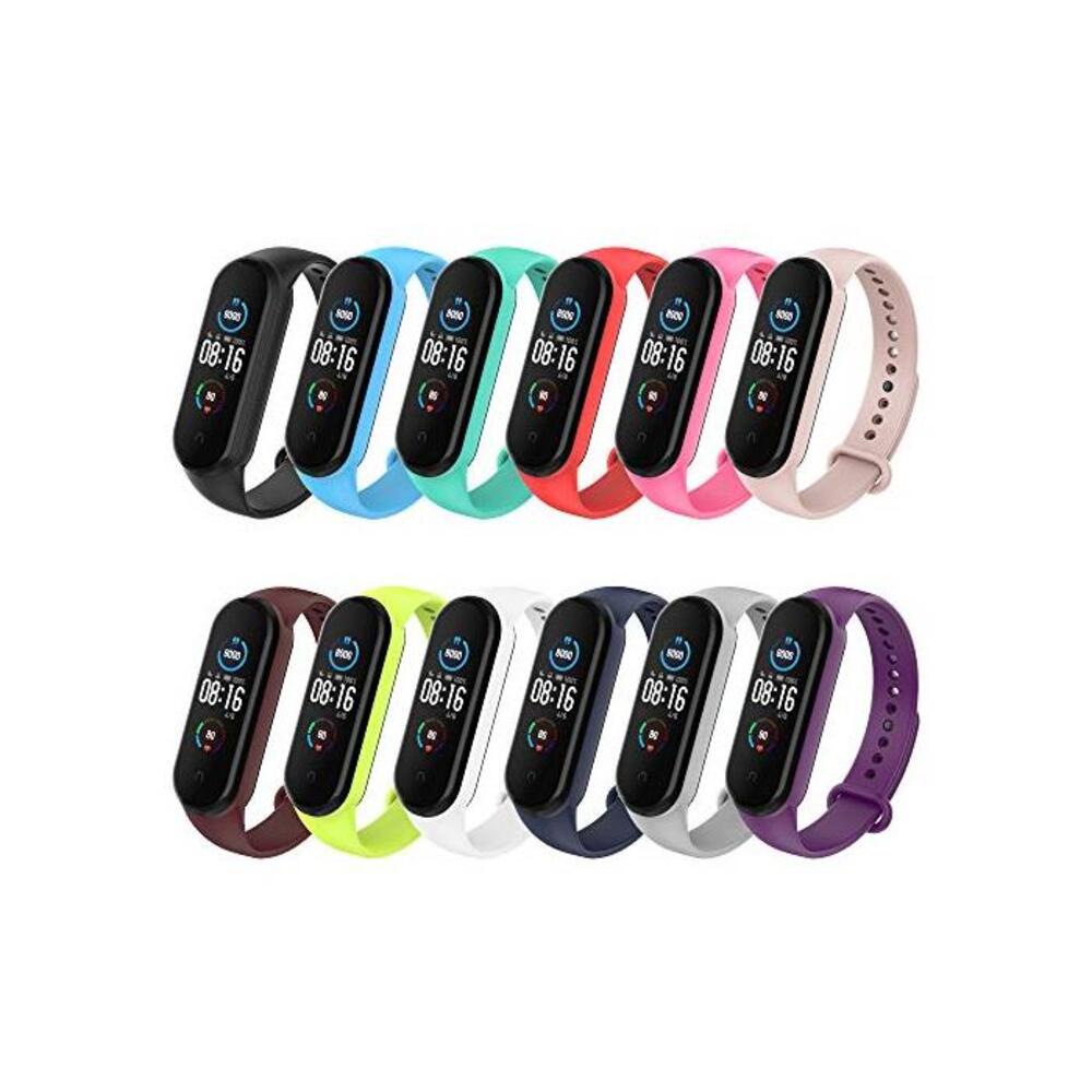 Simpeak 12pcs Silicone Replacement Straps Compatible with Xiaomi Mi Band 5 Mi Band 6 Band Bracelet, Strap Wristband WatchBand Accessories Replacement for Xiaomi Band 6 12 Colors B08CKKJ2L5