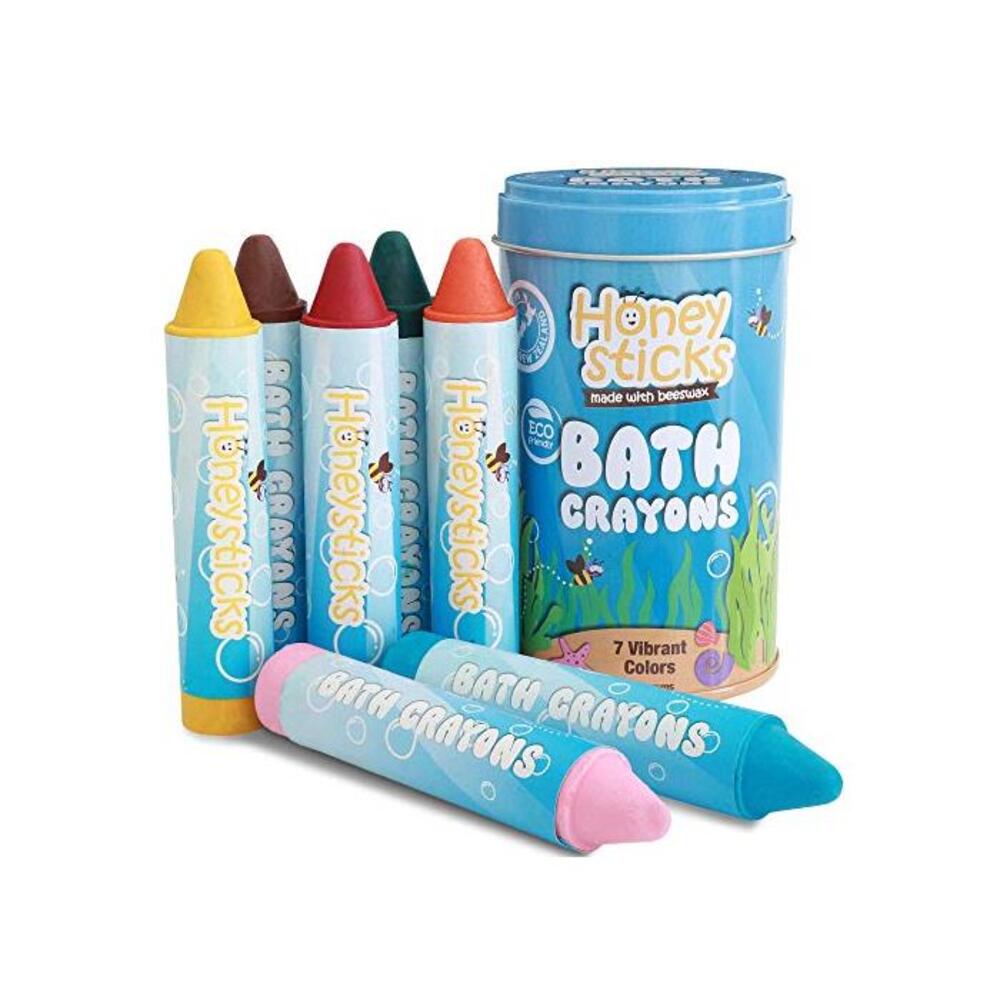 Honeysticks Bath Crayons for Toddlers &amp; Kids - Handmade from Natural Beeswax for Non Toxic Bathtub Fun - Fragrance Free, Non-Irritating Bath Toys - Bright Colours and Easy to Hold B07FD7QRPG