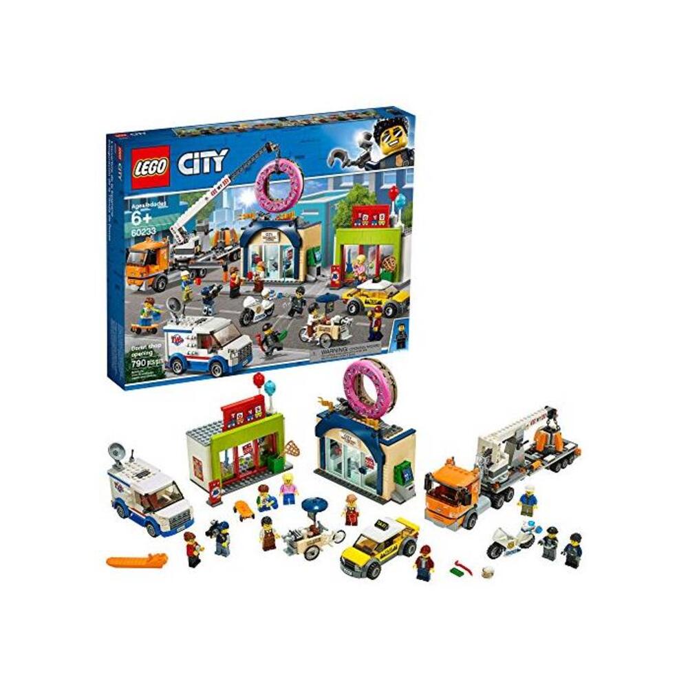 LEGO 레고 시티 Donut Shop Opening 60233 Store Opening Build and Play with 토이 Taxi, Van and Truck with Crane, Easy Build with 미니피규어s for Boys and 걸s (790 Pieces) B07QVTH7NR