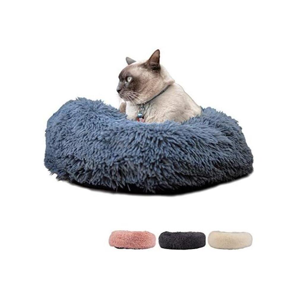 Zenify Pets Calming Dog Bed for Cats or Small Medium Dogs Puppy (50cm, Dark Grey) B08688N6L9