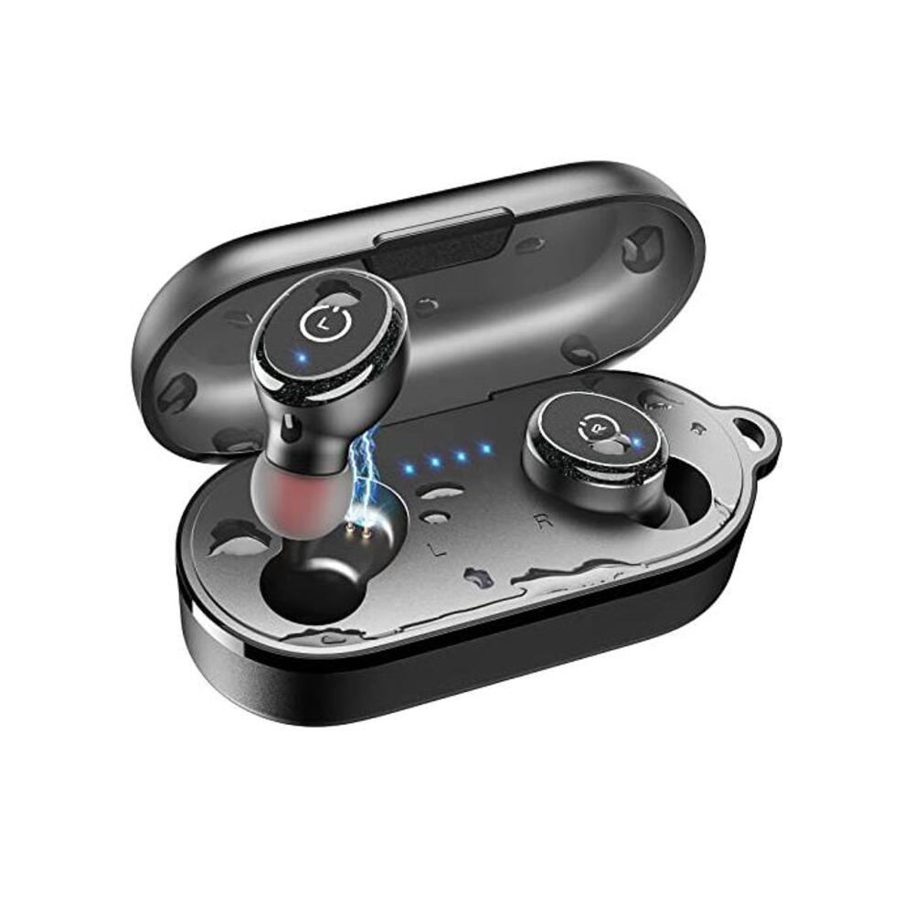 TOZO T10 Bluetooth 5.0 Wireless Earbuds with Wireless Charging Case IPX8 Waterproof TWS Stereo Headphones in Ear Earphones Built in Mic Headset Premium Sound with Deep Bass for Spo B07J2Z5DBM