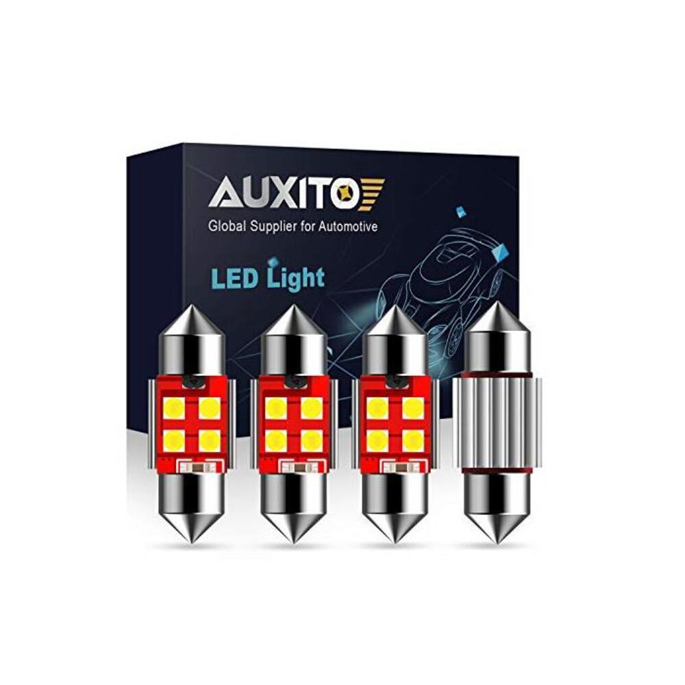 AUXITO Extremely Bright CANBUS Error Free 4-SMD 3030 Chipset 31mm (1.25) DE3175 DE3021 Festoon Xenon White LED Bulbs for Map Dome License Plate Lights Lamps (Pack of 4) B07XH157GY