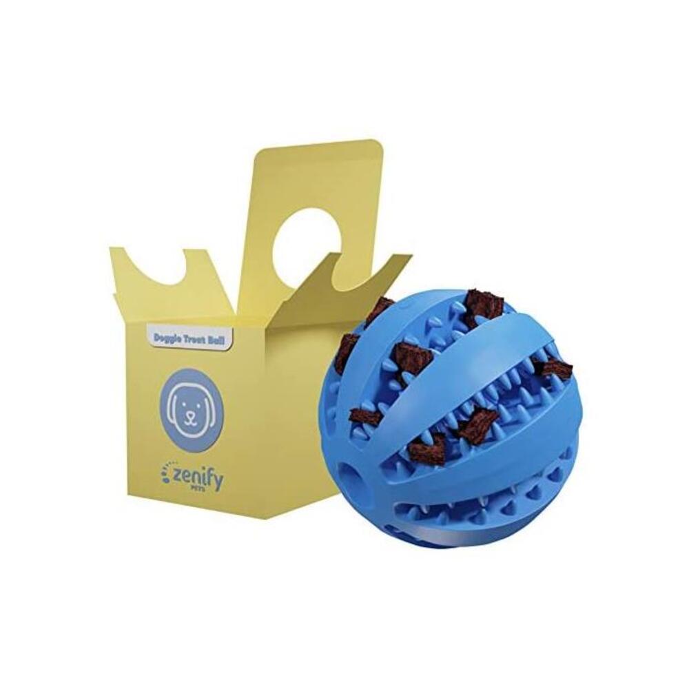 Zenify Puppy Toys Dog Toy Food Treat Interactive Puzzle Ball for Tooth Teething Chew Fetch Tennis Training Boredom Behaviour Dispensing Stimulation Pet Dogs &amp; Puppies (Blue Large) B07G2WVFR8