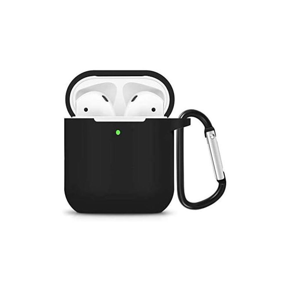 DGBAY for Apple AirPods 1/2nd Silicone Waterproof Case Shock Proof Protecitive Cover with Keychain,Resistant Cover Case for Apple AirPods,iPhone XR/XS/XS MAX (Black) B07V5F36GB