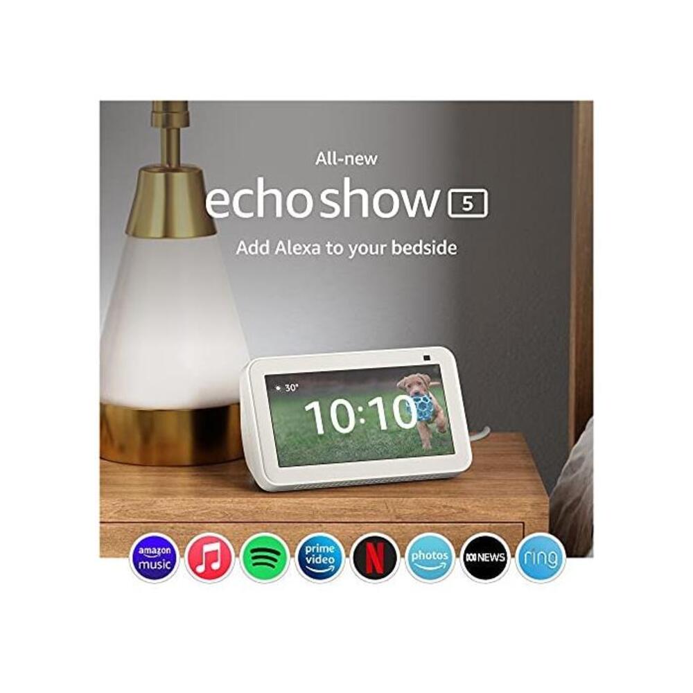 All-new Echo Show 5 (2nd Gen, 2021 release) Smart display with Alexa and 2 MP camera Glacier White B08KGXDDFR