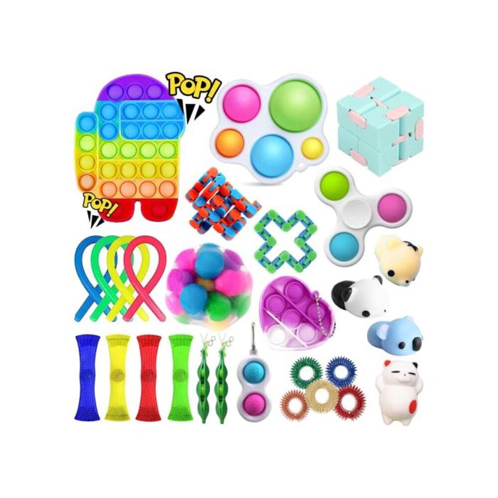 28 Pack Sensory Toys Set, Relieves Stress and Anxiety Fidget Toy for Children Adults, Special Toys Assortment for Birthday Party Favors, Classroom Rewards Prizes, Carnival B091YM2M3K