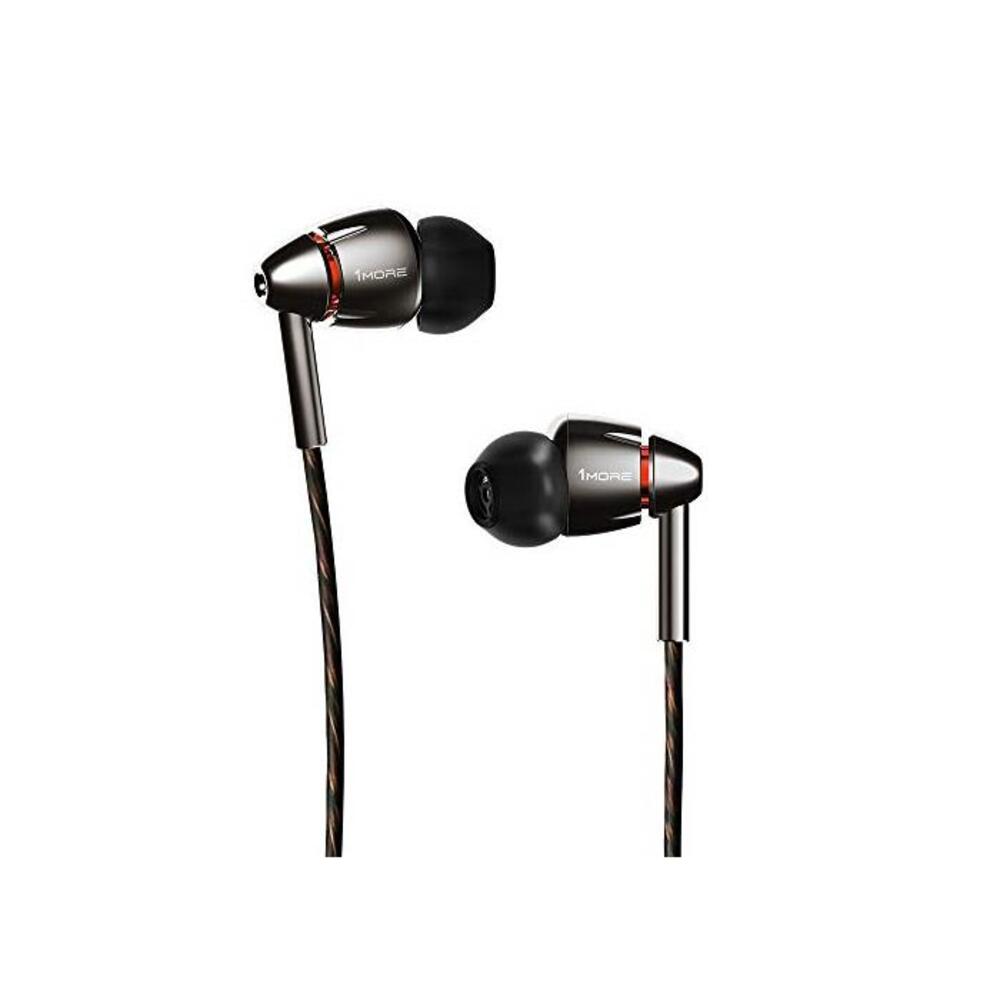 1MORE Quad Driver in-Ear Earphones Hi-Res High Fidelity Headphones with Warm Bass, Spacious Reproduction, High Resolution, Mic and in-Line Remote for Smartphones/PC/Tablet - Silver B06XSJV5B9