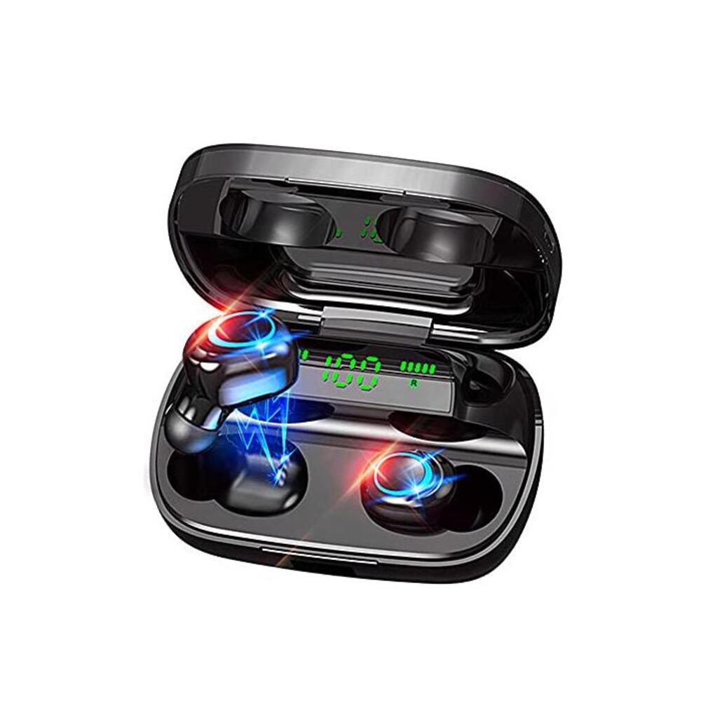 Luisport Wireless Earbuds Wireless Headphones Bluetooth Earbuds Stereo Sound Bluetooth Headphones Noise Cancellation with Charge Case (S12-Black) B0978JVSDD