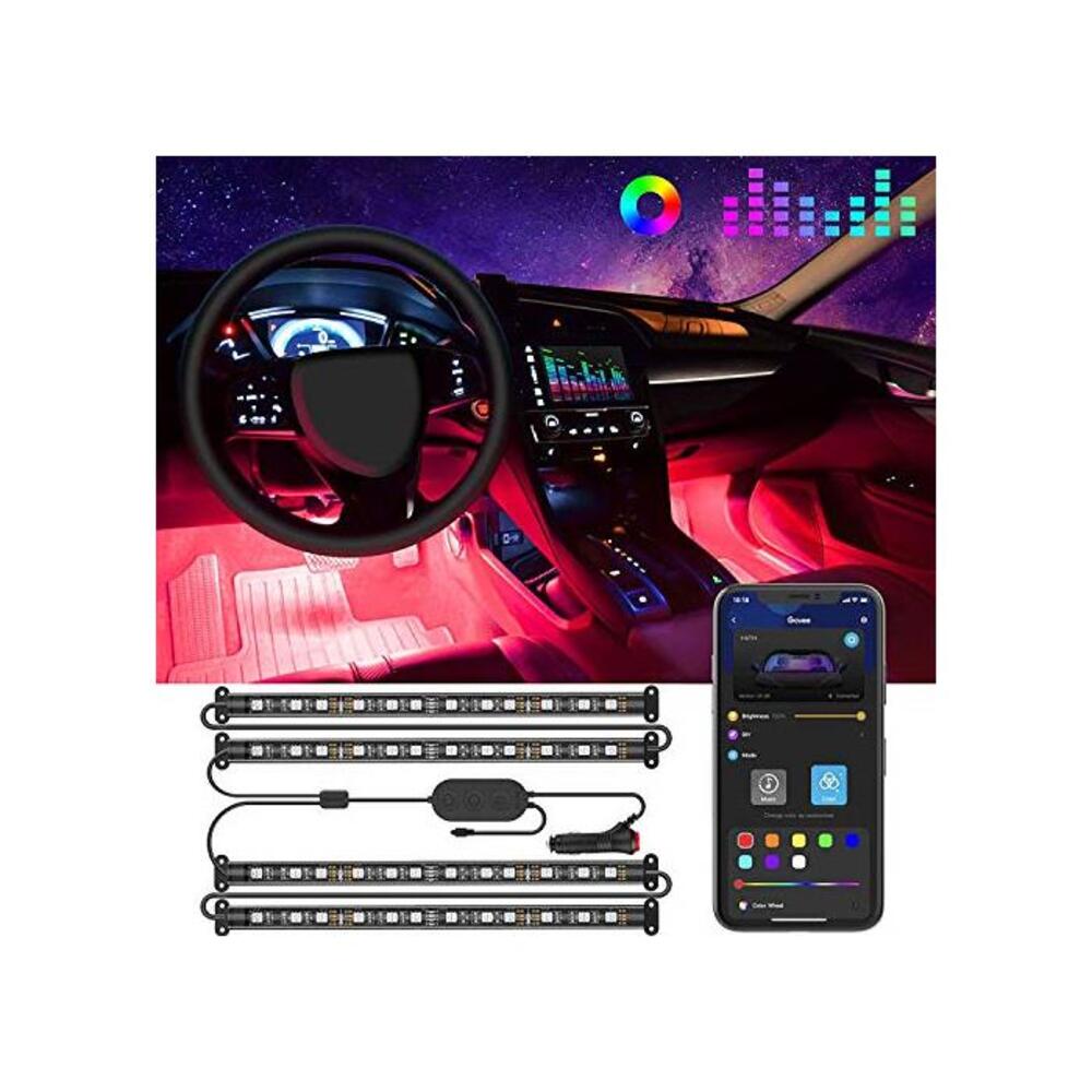 Govee Interior Car Lights, Car LED Strip Light Upgrade Two-Line Design Waterproof 4pcs 48 LED APP Controller Lighting Kits, Multi DIY Color Music Under Dash Car Lighting with Car C B08LH6SLRM