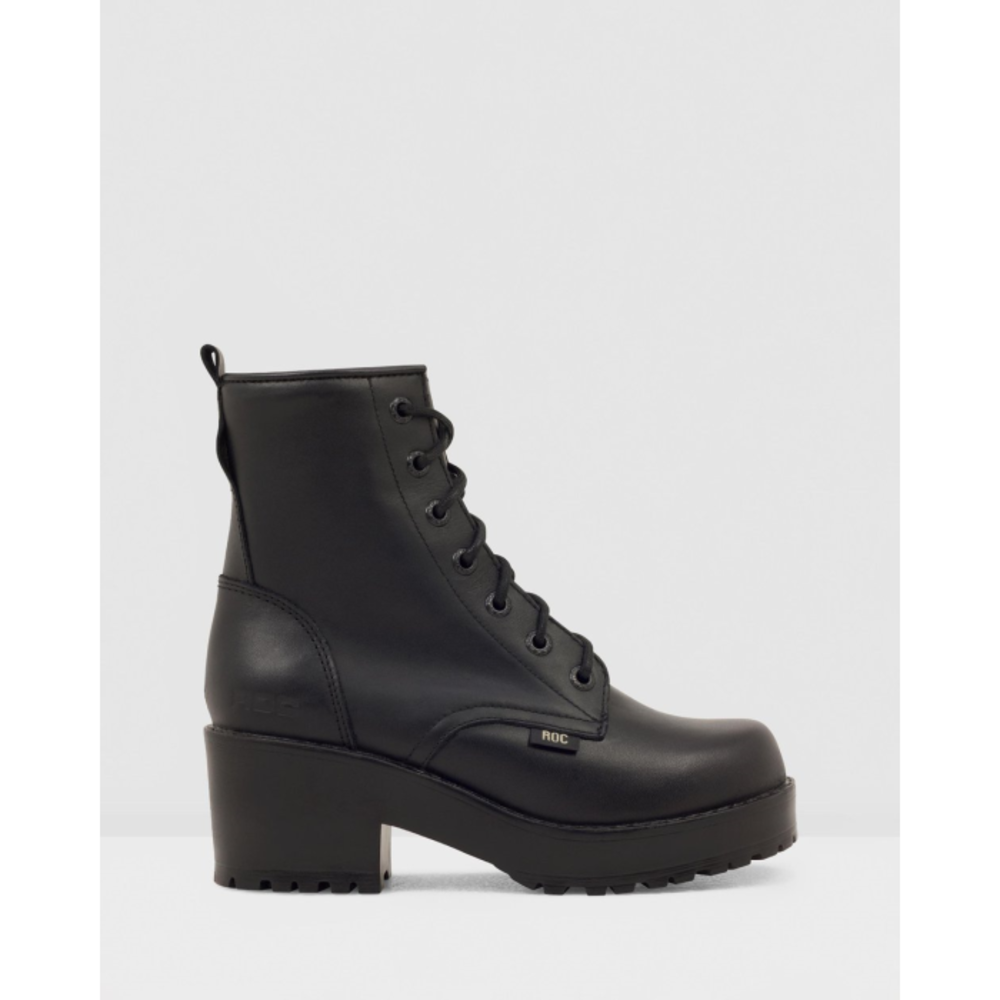 ROC Boots Australia Chisel Leather Platform Ankle Boots RO991SH78THP