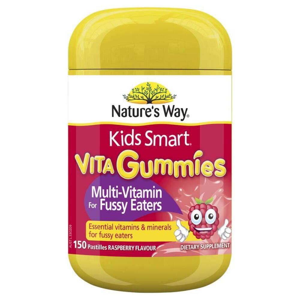 네이쳐스웨이 키즈 스마트 비타 구미 멀티비타민 포 퍼지 이터스 150 정 익스클루시브 Natures Way Kids Smart Vita Gummies Multi-Vitamin for Fussy Eaters 150 Pastilles Exclusive Size