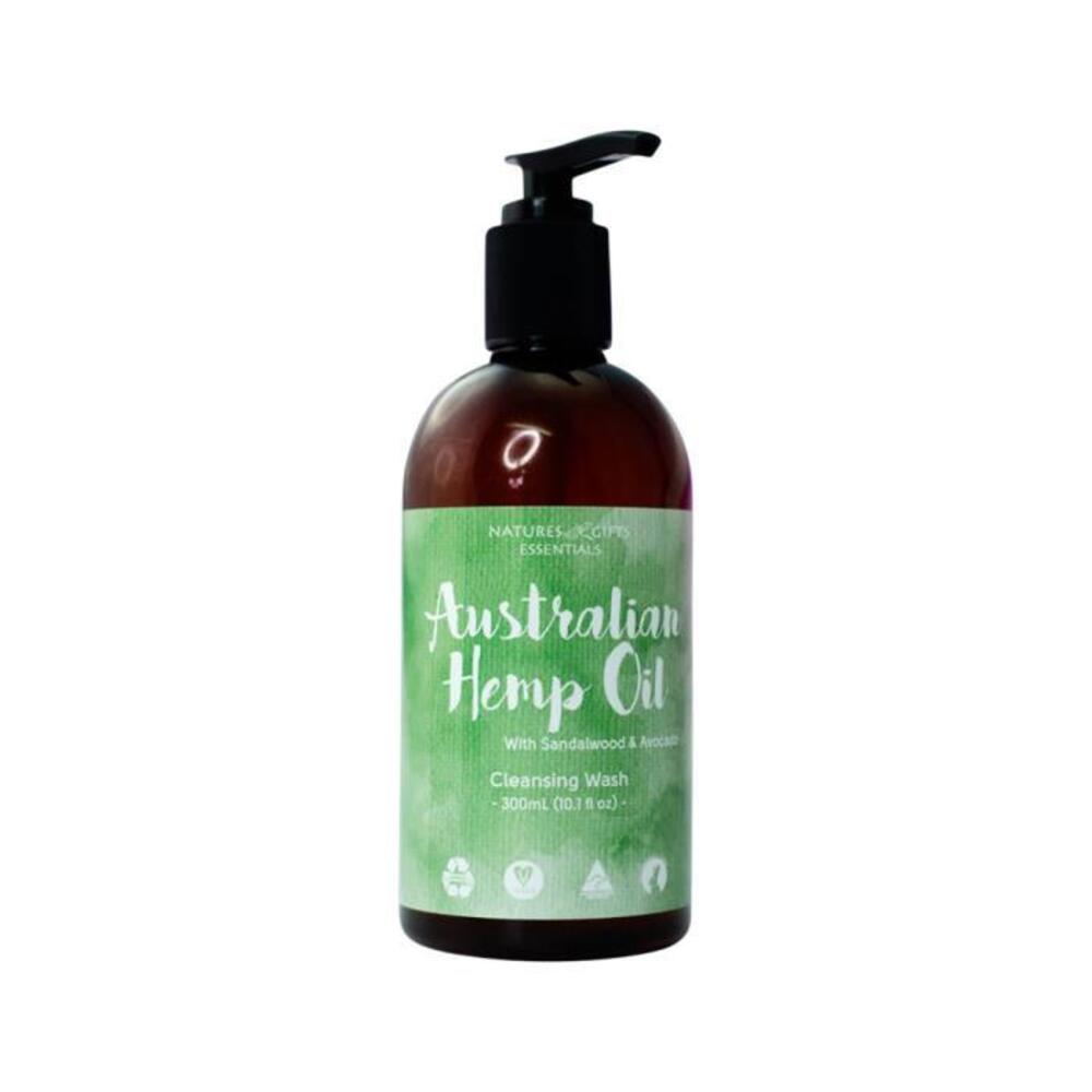 Clover Fields Natures Gifts Essentials Australian Hemp Oil with Sandalwood &amp; Avocado Cleansing Wash 300ml