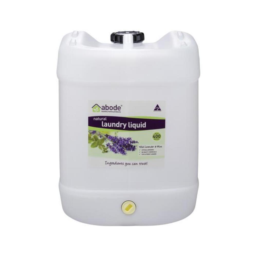Abode Laundry Liquid (Front &amp; Top Loader) Wild Lavender &amp; Mint Drum with Tap 15L
