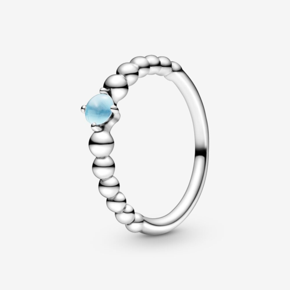 판도라 디셈버 스카이 블루 링 위드 맨-메이드 스카이 블루 크리스탈 198867C07, Pandora December Sky Blue Ring with Man-Made Sky Blue Crystal 198867C07