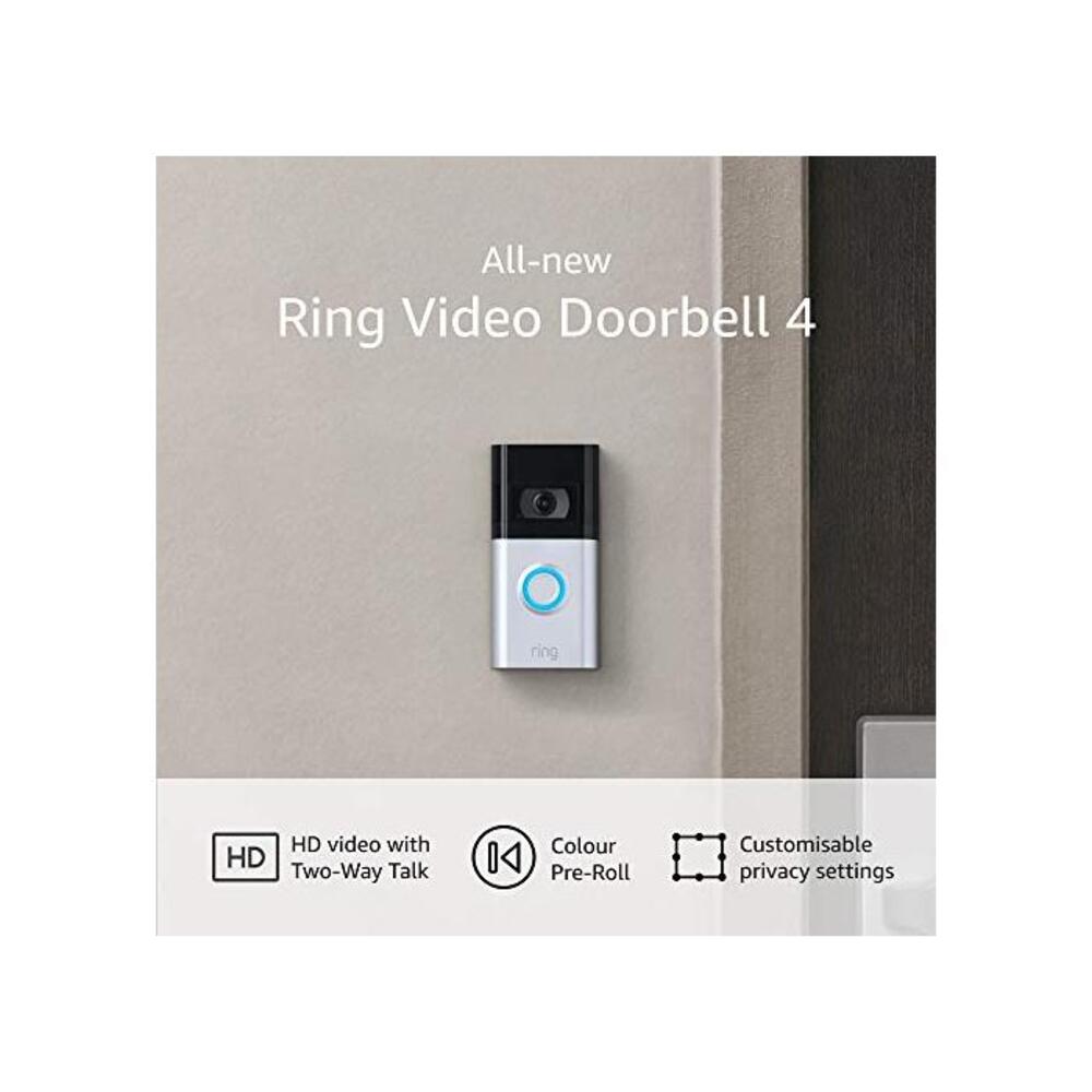 All-new Ring Video Doorbell 4 – improved 4-second colour video previews plus easy installation, and enhanced wifi – 2021 release B08JNR77QY