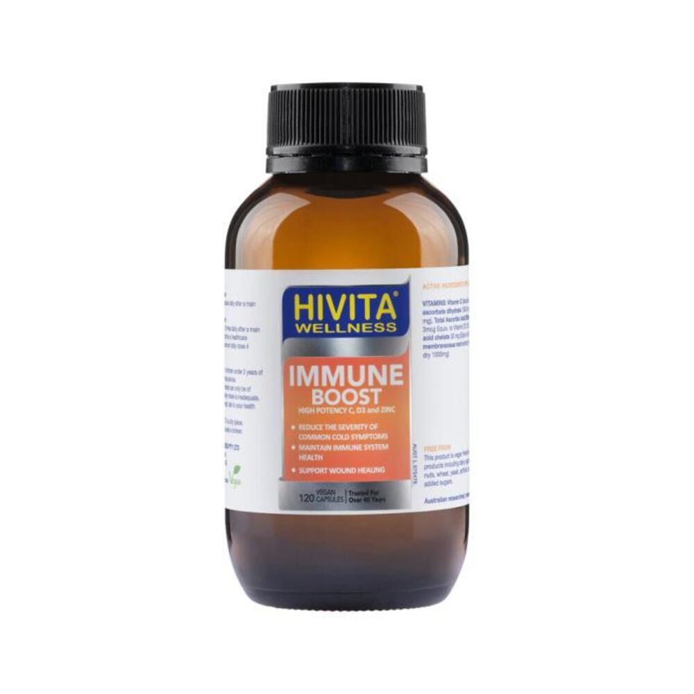 HiVita Wellness Immune Boost (High Potency C, D3 &amp; Zinc) 120vc