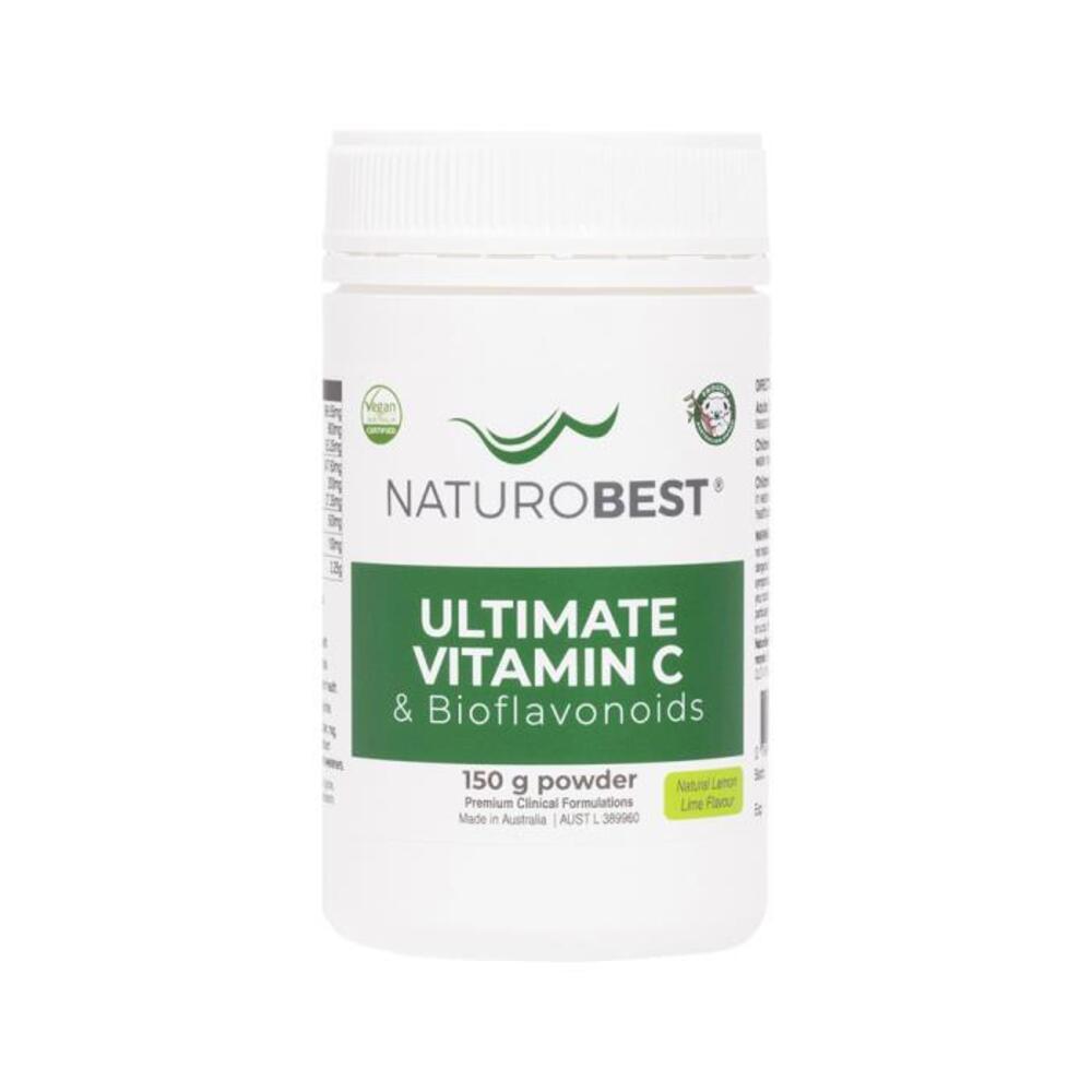 NaturoBest Ultimate Vitamin C &amp; Bioflavonoids Lemon Lime Flavour 150g