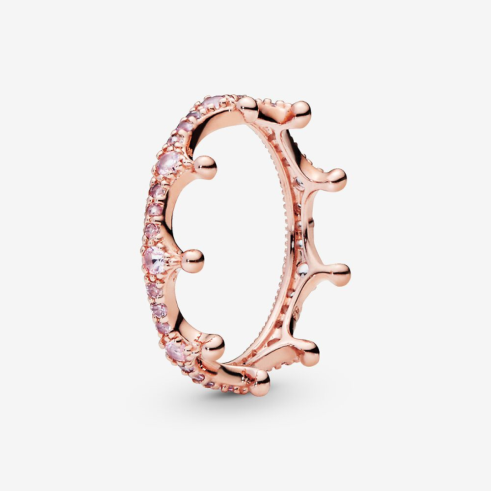 판도라 핑크 스파크링 크라운 링 187087NPO, Pandora Pink Sparkling Crown Ring 187087NPO