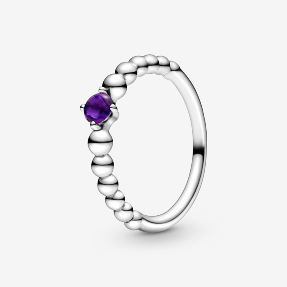 판도라 페뷰어리 퍼플 링 위드 맨-메이드 퍼플 크리스탈 198867C03, Pandora February Purple Ring with Man-Made Purple Crystal 198867C03