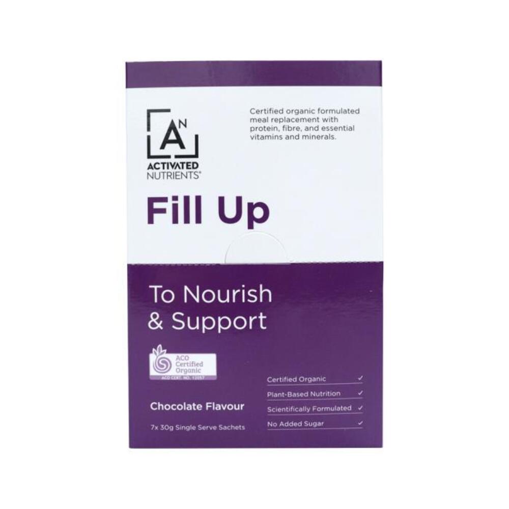 Activated Nutrients Organic Fill Up (To Support &amp; Nourish) Chocolate Sachets 30g x 7 Pack