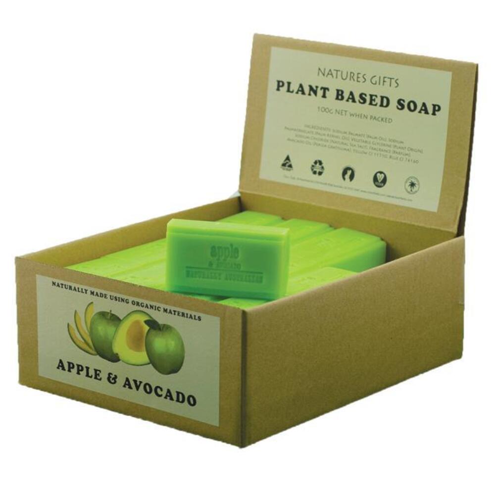 Clover Fields Natures Gifts Plant Based Soap Apple &amp; Avocado 100g x 36 Display