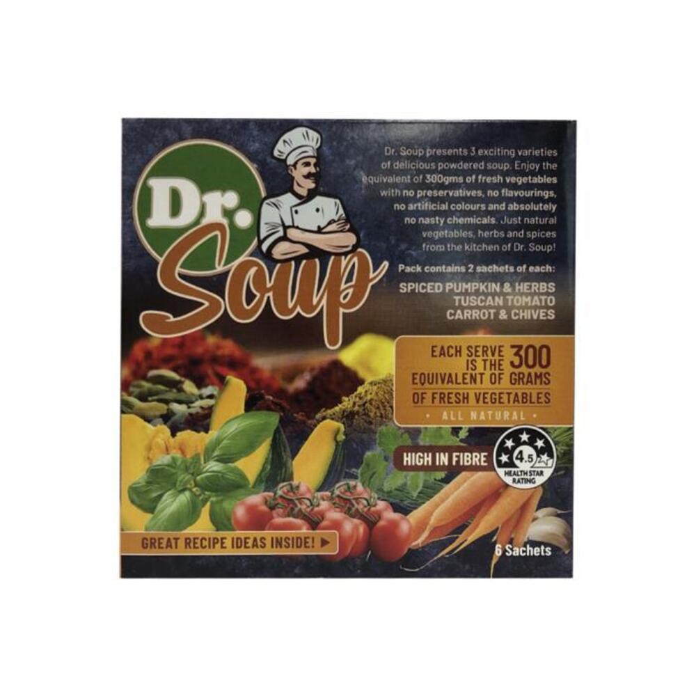 Cell Logic Dr Soup Mixed Sachets (3 Flavours) 30g x 6 Pack (contains: 2 each of Spiced Pumpkin &amp; Herbs, Tuscan Tomato and Carrot &amp; Chives)