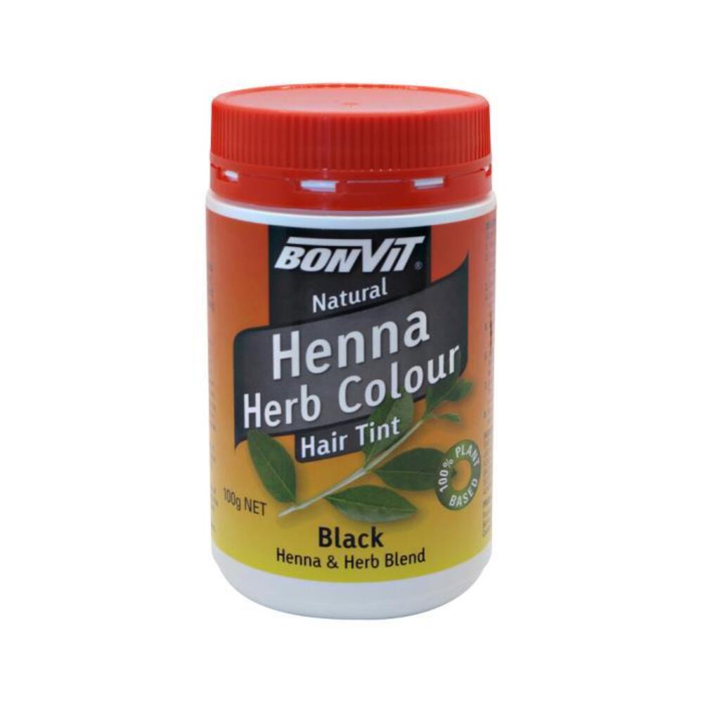 Bonvit Natural Hair Tint Henna Herb Colour (Henna &amp; Herb Blend) Black 100g