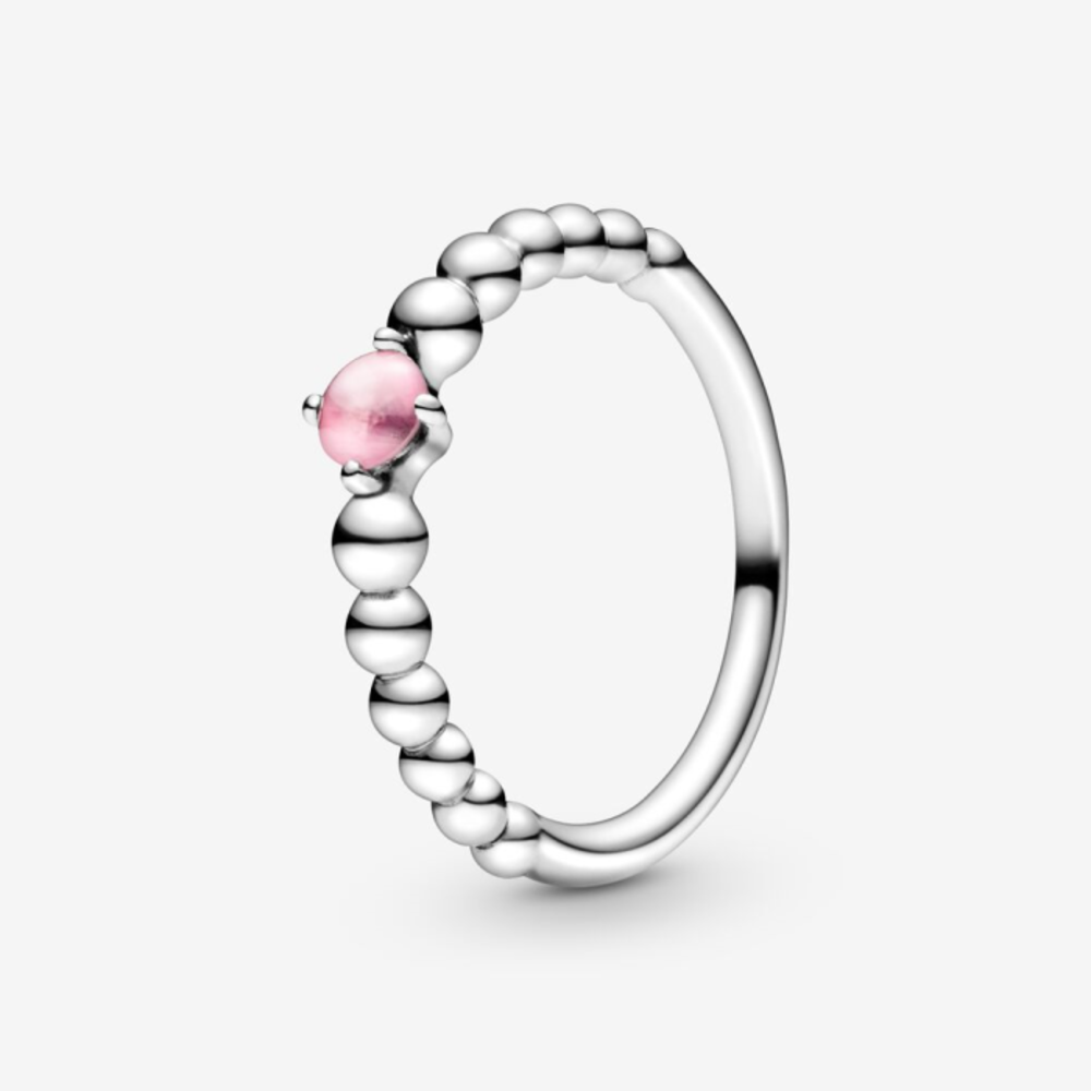 판도라 옥토버 페탈 핑크 링 위드 맨-메이드 페탈 핑크 크리스탈 198867C09, Pandora October Petal Pink Ring with Man-Made Petal Pink Crystal 198867C09