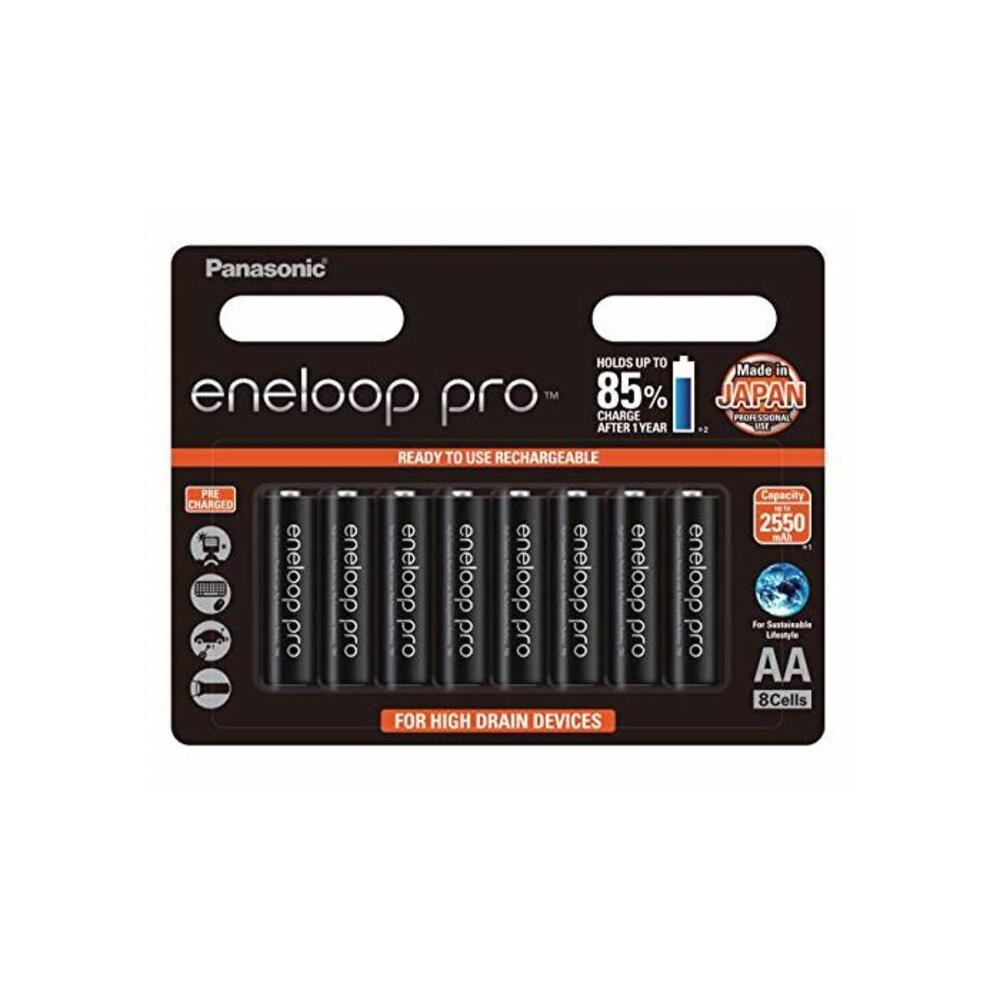 Panasonic AA Ready-to-Use Ni-MH Rechargeable Eneloop Pro Batteries, 8-Pack (BK-3HCCE/8BT) B0778L6473