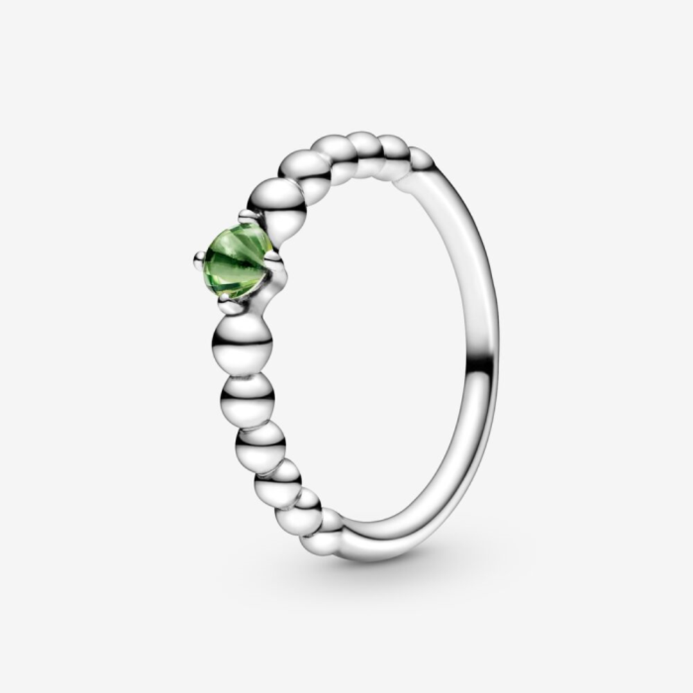 판도라 오거스트 스프링 그린 링 위드 맨-메이드 스프링 그린 크리스탈 198867C10, Pandora August Spring Green Ring with Man-Made Spring Green Crystal 198867C10