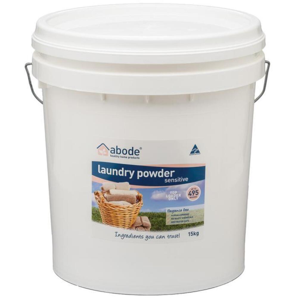 Abode Laundry Powder (Front &amp; Top Loader) Zero Bucket 15kg