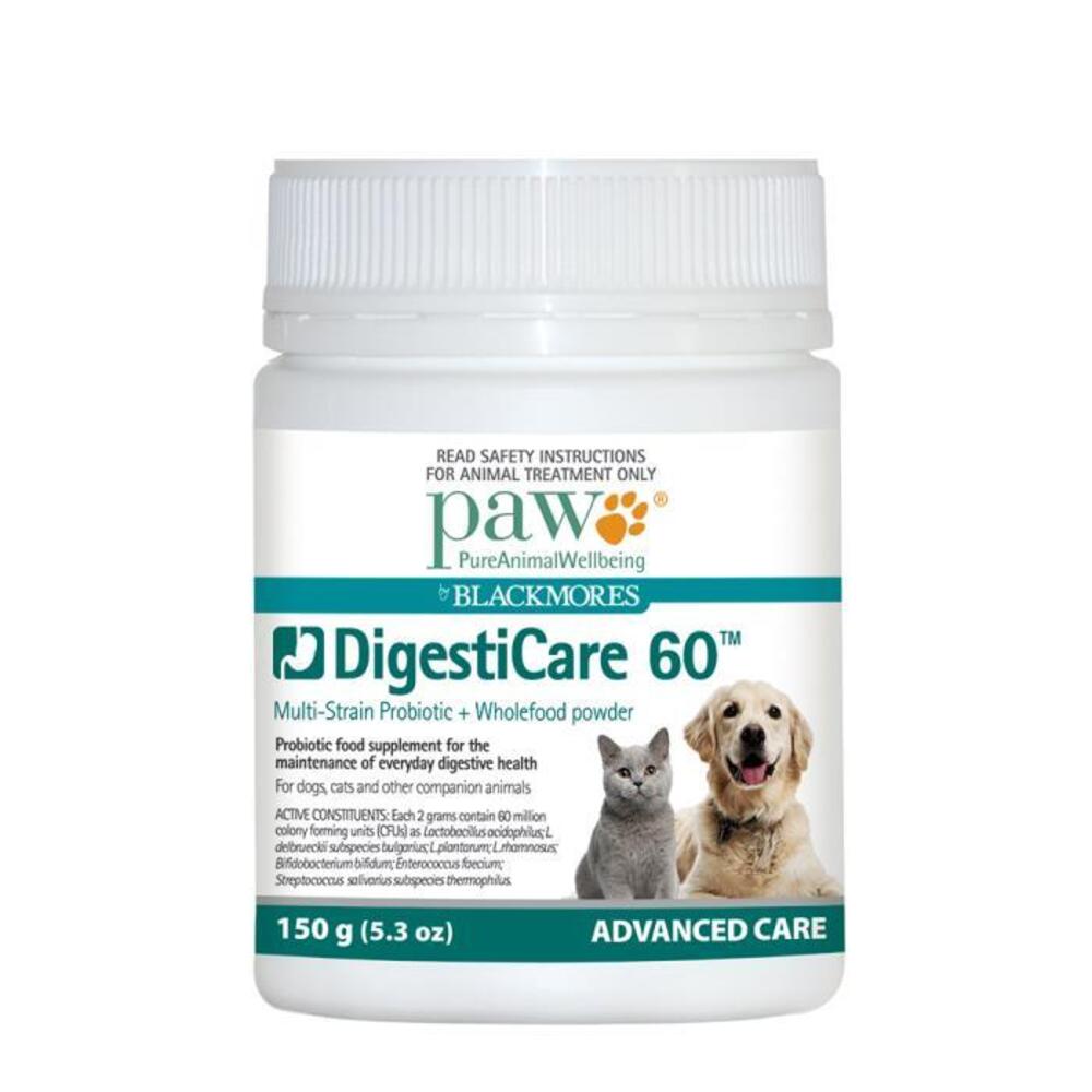 PAW By Blackmores DigestiCare 60 (Multi Stain Probiotic + Wholefood Powder) 150g