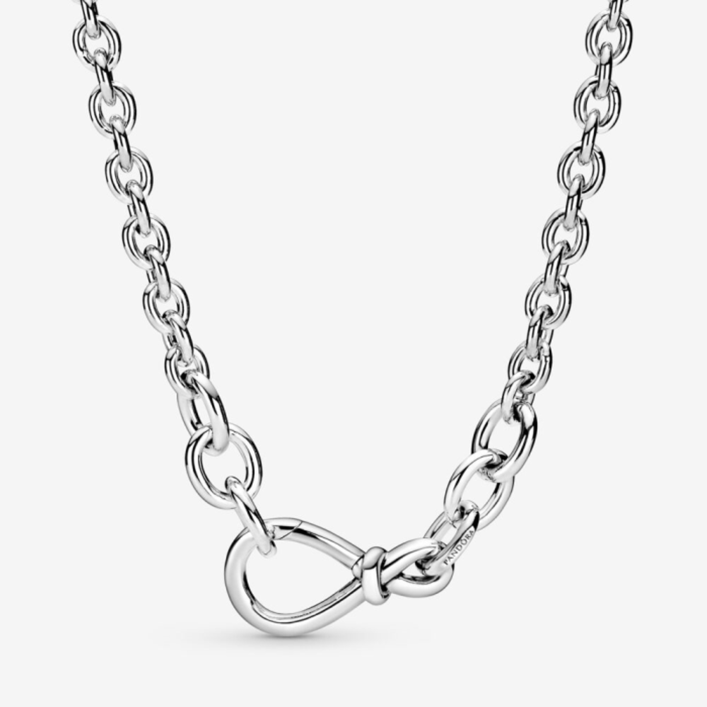 판도라 청키 인피니티 너트 체인 네크레이스 398902C00, Pandora Chunky Infinity Knot Chain Necklace 398902C00