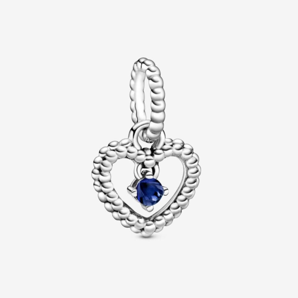 판도라 셉템버 로얄 블루 하트 행잉 참 위드 맨-메이드 로얄 블루 크리스탈 798854C12, Pandora September Royal Blue Heart Hanging Charm with Man-Made Royal Blue Crystal 798854C12