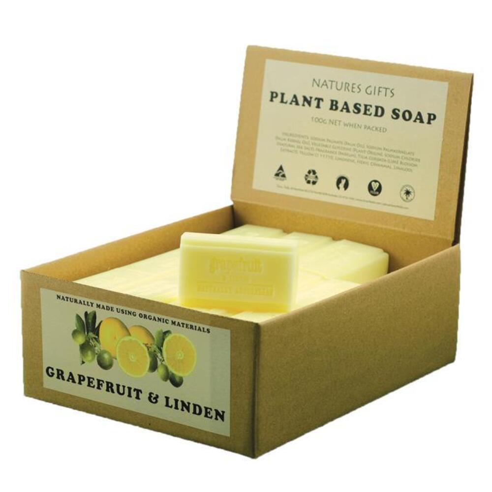 Clover Fields Natures Gifts Plant Based Soap Grapefruit &amp; Linden 100g x 36 Display