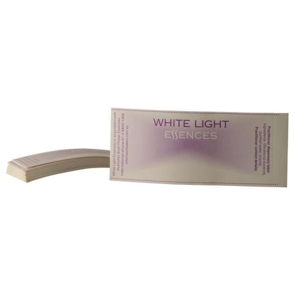 Australian Bush Flower Essences White Light Essence Labels x 25 Pack